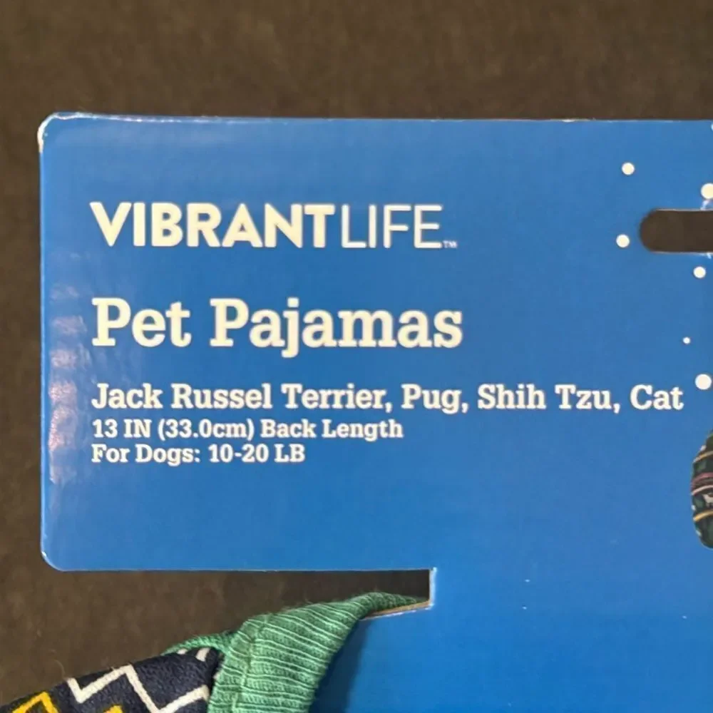 Vibrant Life Christmas Themed Pet Dog Cat Pajamas Size S NEW